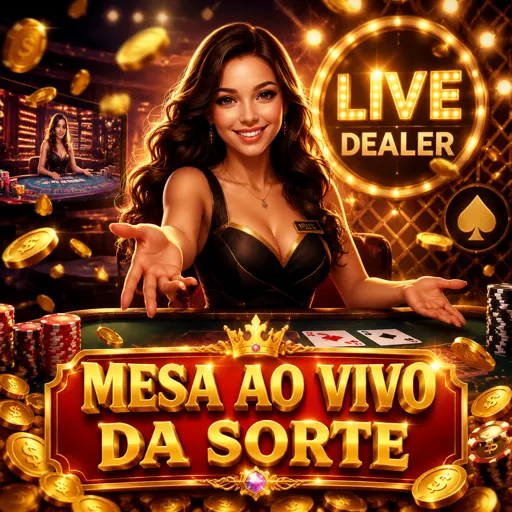 Crupiê de cassino ao vivo dando as cartas em mesa de blackjack