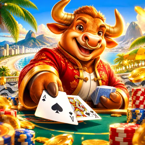 Tela do Fortune Ox, o jogo do boi, com mesa de ouro e respins